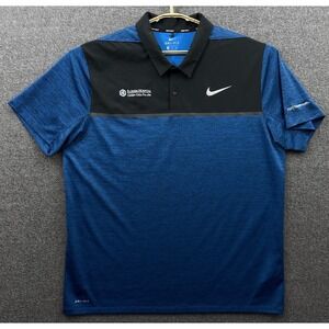 Nike Tiger Woods Polo Shirt Mens XXL Blue Florida Hospital Golden Gala Golf Tour